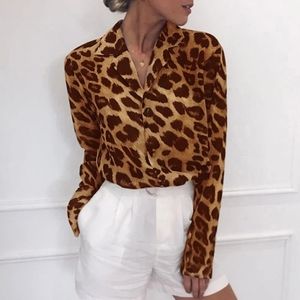 LEOPARD LONG SLEEVE BLOUSE